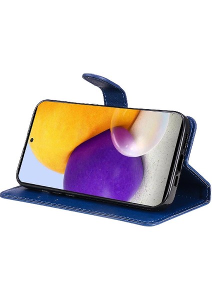 Kart Yuvası Klasik Düz Renk ile Samsung Galaxy A73 5g Için Flip Case (Yurt Dışından)