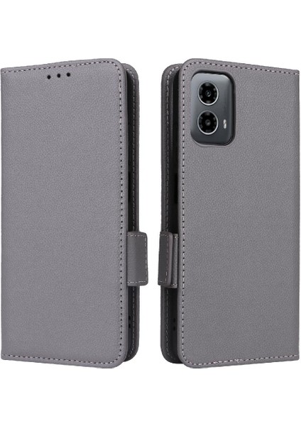 Motorola Moto G34 5g Manyetik Yan Toka Cüzdan Kart Yuvaları Pu (Yurt Dışından)