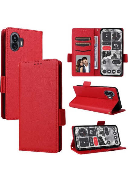Nothing Kılıf Telefon 2 Pu Deri Yan Toka Kart Yuvaları Tutucu Manyetik (Yurt Dışından)