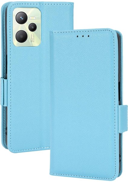 Realme C35 Cüzdan Pu Deri Yan Toka Kart Yuvaları Tutucu Için Kılıf (Yurt Dışından)
