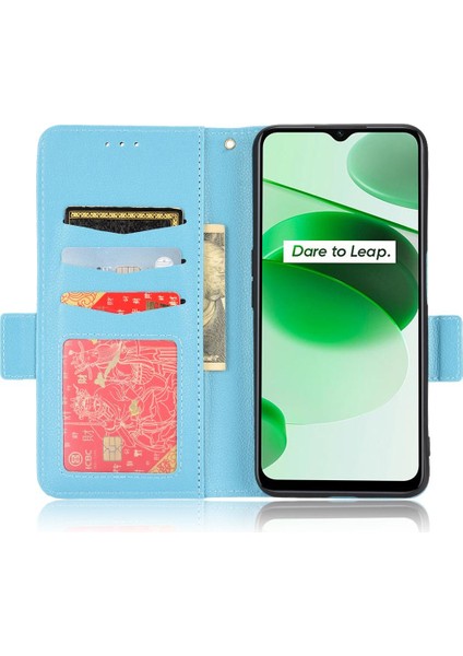 Realme C35 Cüzdan Pu Deri Yan Toka Kart Yuvaları Tutucu Için Kılıf (Yurt Dışından) indirimleri