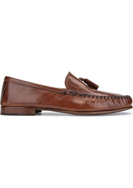 Erkek Deri Ceviz Loafer Ayakkabı 1018 9916 Erk Ayk Y24 Marrone