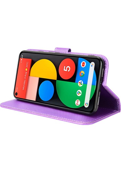 Google Piksel 5 Manyetik Cüzdan Kapak Kart Tutucu Kickstand Için Kılıf (Yurt Dışından)