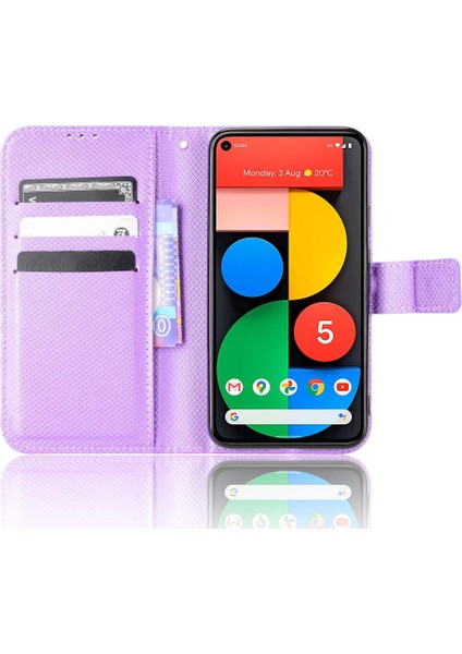 Google Piksel 5 Manyetik Cüzdan Kapak Kart Tutucu Kickstand Için Kılıf (Yurt Dışından)