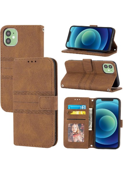 Iphone 11 Için Flip Case Darbeye Koruyucu Kickstand Pu Deri Cüzdan (Yurt Dışından)