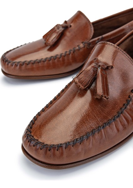 Erkek Deri Ceviz Loafer Ayakkabı 1018 9916 Erk Ayk Y24 Marrone fırsatları
