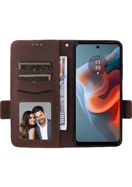 Motorola Moto G34 5g Manyetik Yan Toka Cüzdan Kart Yuvaları Pu (Yurt Dışından) fırsatları