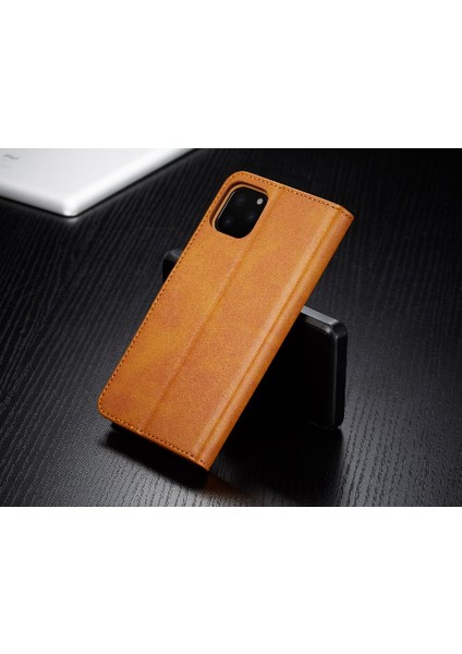 Iphone 11 Için Kılıf Pro Max Tutucu ile Buzağı Doku Yatay Flip Case (Yurt Dışından)