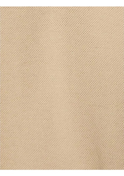Yakalı Tişört Düğmeli Slim Fit Kısa Kollu - Koton - 4SAM10108MK - Bej - L modelleri