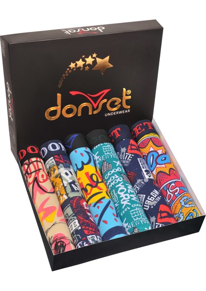 Erkek Desenli Boxer - 6'lı Özel Kutusunda