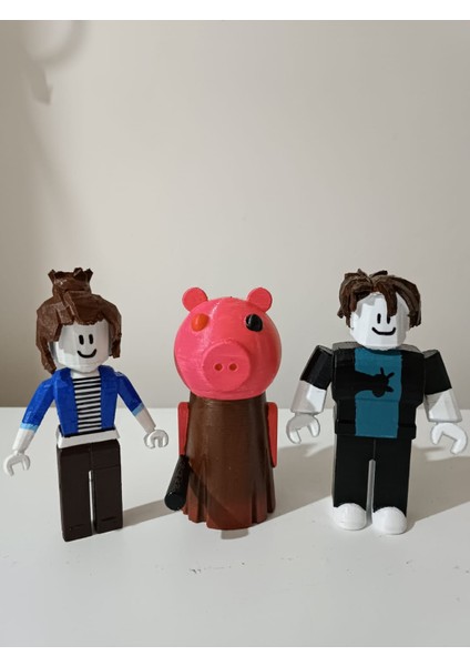 3'lü Roblox Karakter Figürleri Boy, Girl Bacon ve Piggy