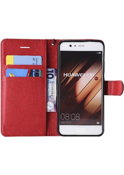 Kart Yuvası Klasik Katı ile Huawei P10 Yüksek Kaliteli Deri Için Flip Case (Yurt Dışından)