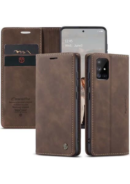 Samsung Galaxy A51 4g Için Flip Case Kart Yuvası Kickstand Manyetik Pu (Yurt Dışından)