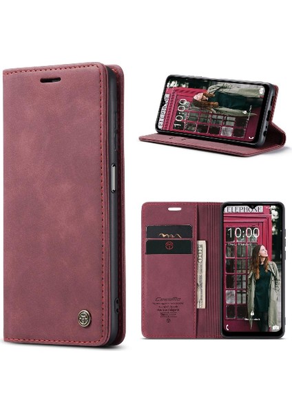 Samsung Galaxy A12 5g Manyetik Kapatma Darbeye Vintage Pu Için Flip Case (Yurt Dışından)