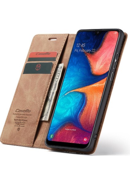 Samsung Galaxy A20 Için Flip CASE/A30/M10S Flip Folio Kitap Vintage Pu Kılıf (Yurt Dışından)