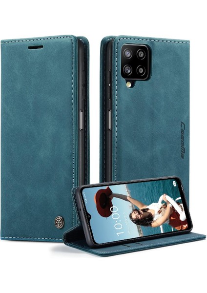 Samsung Galaxy A12 5g Manyetik Kapatma Darbeye Vintage Pu Için Flip Case (Yurt Dışından)