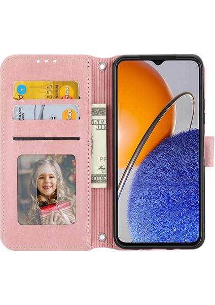 Huawei Nova Y61 Için Flip Case Cüzdan Kılıf Pu Deri Kickstand Manyetik (Yurt Dışından)