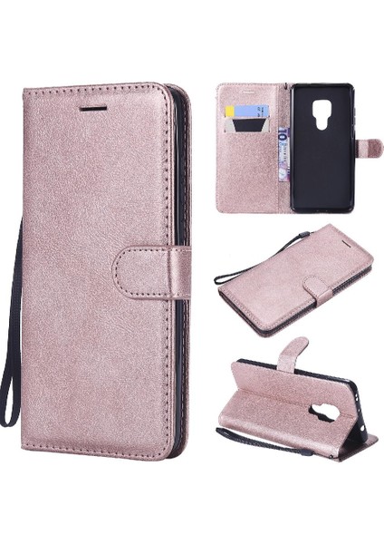 Colorful Shop Kart Yuvası ile Huawei Mate 20 Için Flip Case Klasik Düz Renk Yüksek Telefon (Yurt Dışından)