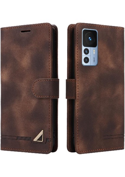 Xiaomi 12T Için Flip Case Cüzdan Kılıf Darbeye Kapak Kapak Basit (Yurt Dışından)