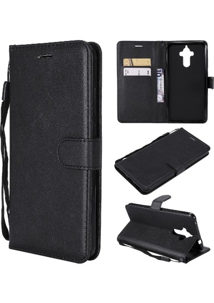 Huawei Mate 9 Için Flip Case Klasik Düz Renk Iş Cüzdan Telefon Kılıfı (Yurt Dışından)