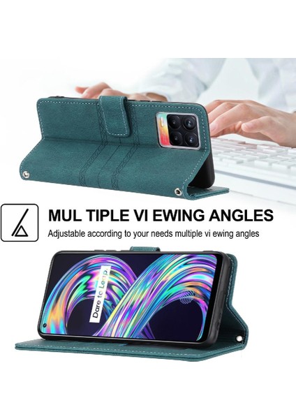 Realme 8 4g Manyetik Kapatma Cüzdan Kılıf Pu Deri Için Flip Case (Yurt Dışından)