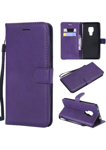 Kart Yuvası ile Huawei Mate 20 Için Flip Case Klasik Düz Renk Yüksek Telefon (Yurt Dışından)