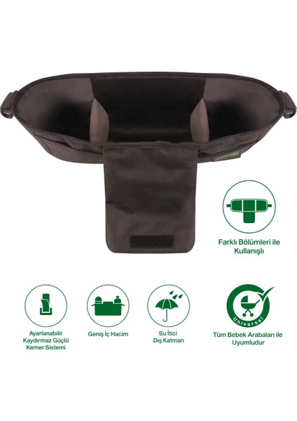 Bebek Arabası Organizer Çanta Su Geçirmez ve Geniş İç Hacim Özelliği ile Tüm Bebek Arabalarına Uygun fırsatları