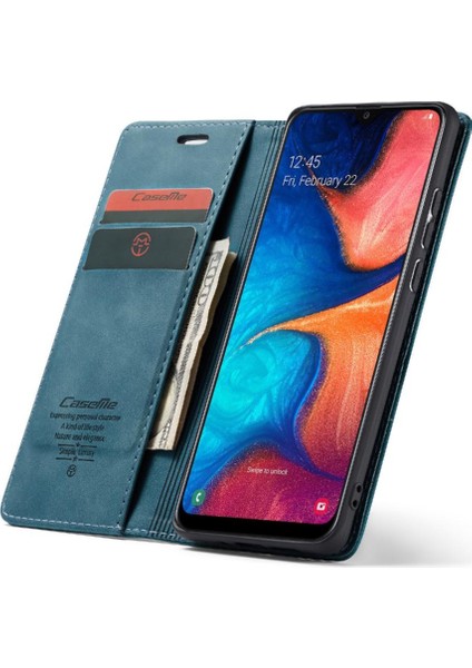 Samsung Galaxy A20 Için Flip CASE/A30/M10S Flip Folio Kitap Vintage Pu Kılıf (Yurt Dışından)