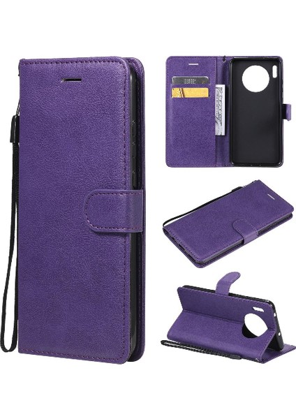 Colorful Shop Huawei Mate 30 Iş Cüzdan Telefon Kılıfı Için Flip Case Klasik Katı ile (Yurt Dışından)