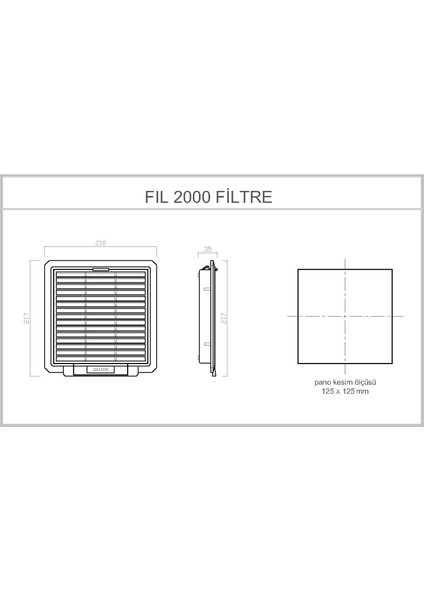 FIL-2000 Pano Havalandırma Menfezi | 210X217 | Filtreli