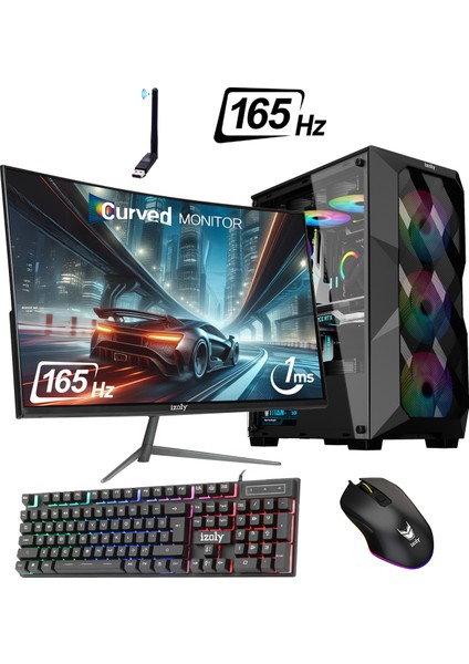 Flygon x İ3-12100F 16GB 256GB M.2 Nvme Rtx 2060S 8gb 24" 165Hz Oyuncu Masaüstü Bilgisayarı