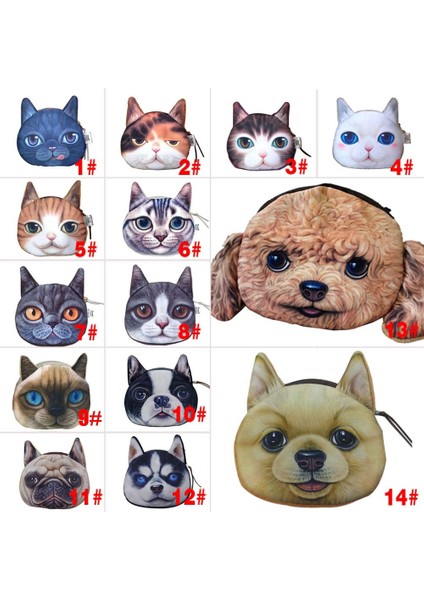 Kedi Köpek Pet Yüz Kadın Para Cüzdan Çanta Mini Çanta Çocuklar Bozuk Para Cüzdanı Kese Kadın Cüzdan Para Çanta (Yurt Dışından) modelleri