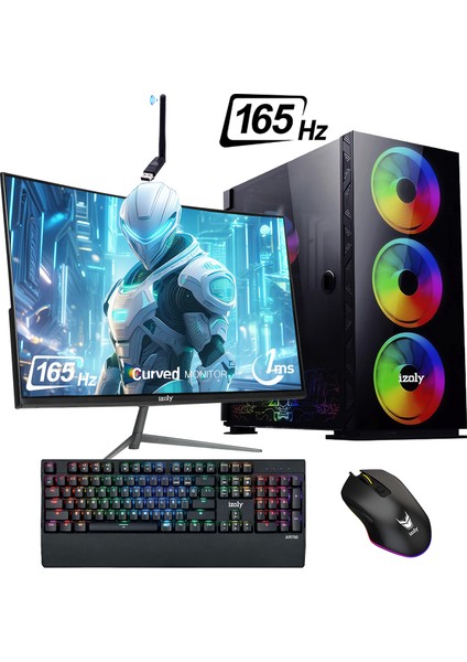 Eomer x İ5-12400F 32GB 512GB M.2 Nvme Msı Rtx 3060 2x 12GB 24" 165Hz Oyuncu Masaüstü Bilgisayarı