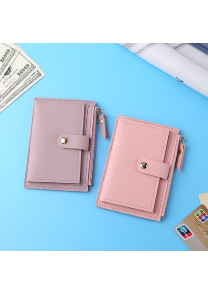 Kadın Moda Düz Renk Çok Yuvalı Kart Tutucu Bayan Rahat Pu Deri Mini Cüzdan Bozuk Para Cüzdanı Cüzdan Kılıf Cep (Yurt Dışından) modelleri