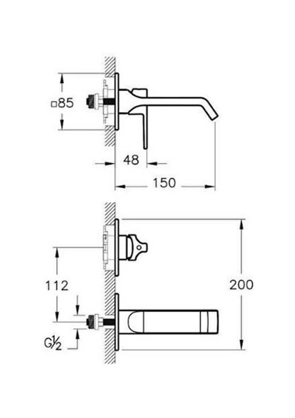 VitrA Suit Ankastre Lavabo Bataryası Parlak Siyah A4278239