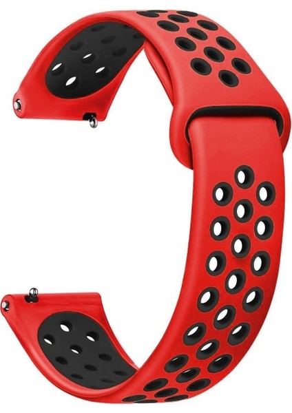 Huawei Watch Gt2 42MM ile Uyumlu Kordon Yumuşak Dokulu Delikli Desenli Silikon Kayış