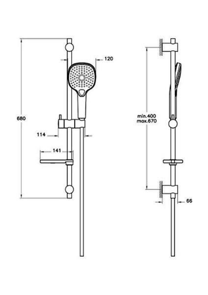 Bliss Square 3f Sürgülü El Duşu Takımı Mat Siyah A4577536 fiyatları