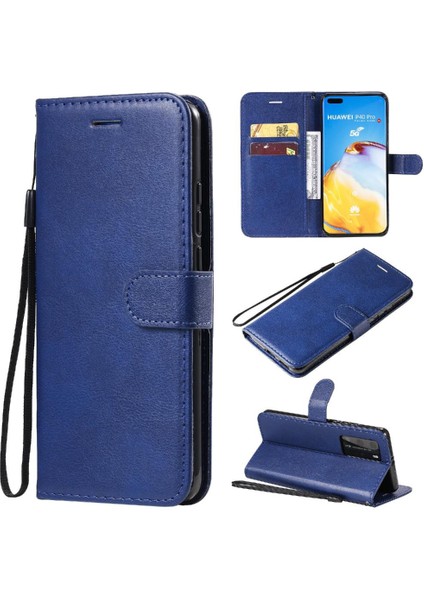 Mays Shop Huawei P40 Pro Klasik Düz Renk ile Yüksek Kaliteli Deri Flip Case (Yurt Dışından)