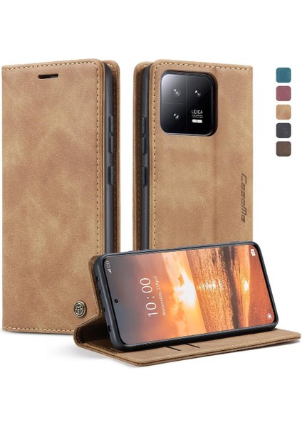 Mays Shop Xiaomi 13 Için Flip Case Folio Kitap Durumda Kart Yuvası Kickstand Manyetik (Yurt Dışından)