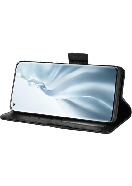 Xiaomi Mi 11 Için Kılıf Yan Toka Manyetik Pu Deri Cüzdan Kart Yuvaları (Yurt Dışından)