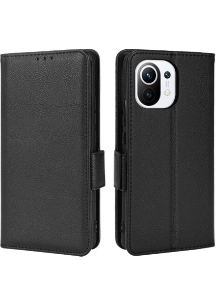 Xiaomi Mi 11 Için Kılıf Yan Toka Manyetik Pu Deri Cüzdan Kart Yuvaları (Yurt Dışından)