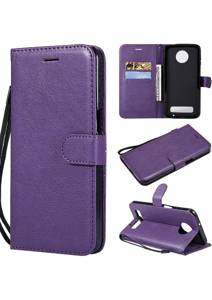 Motorola Moto Z3 Oyun Klasik Düz Renk ile Yüksek Kalite Için Flip Case (Yurt Dışından)