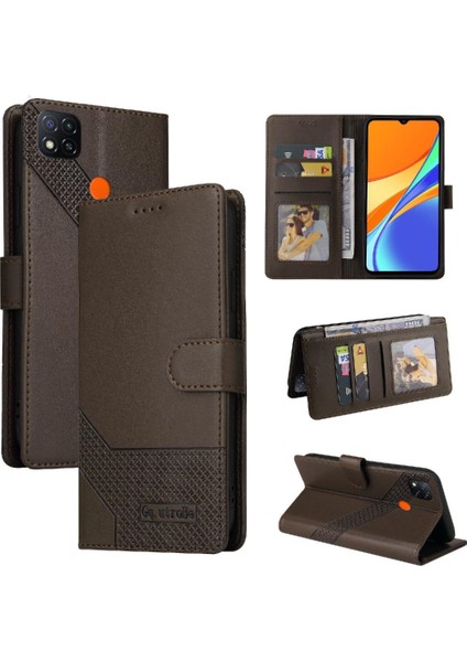Xiaomi Redmi 9c Kickstand Premium Deri 4 Için Flip Case Köşe Üç (Yurt Dışından)