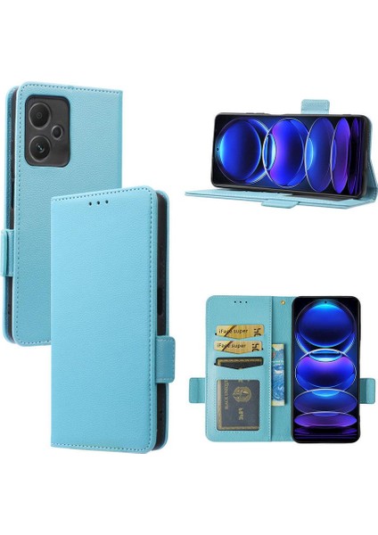 Xiaomi Redmi Için Not 12 5g Manyetik Kart Yuvaları Tutucu Pu Deri Kılıf (Yurt Dışından)