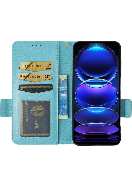 Xiaomi Redmi Için Not 12 5g Manyetik Kart Yuvaları Tutucu Pu Deri Kılıf (Yurt Dışından)