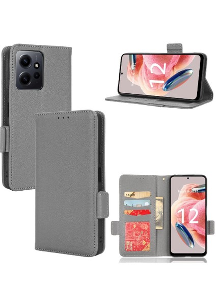 Xiaomi Redmi Için Not 12 4g Pu Deri Manyetik Cüzdan Yan Toka (Yurt Dışından)