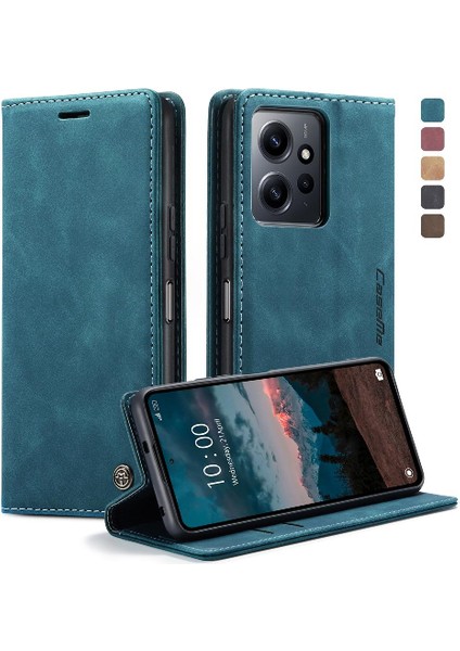 Mays Shop Xiaomi Redmi Not 12 Için Flip Case 4g Manyetik Kapatma Darbeye Vaka Pu (Yurt Dışından)