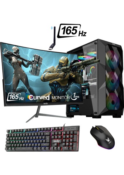 Mareep x I5-12400F 16GB 512GB M.2 Nvme Rtx 2060S 8gb 24" 165Hz Oyuncu Masaüstü Bilgisayarı