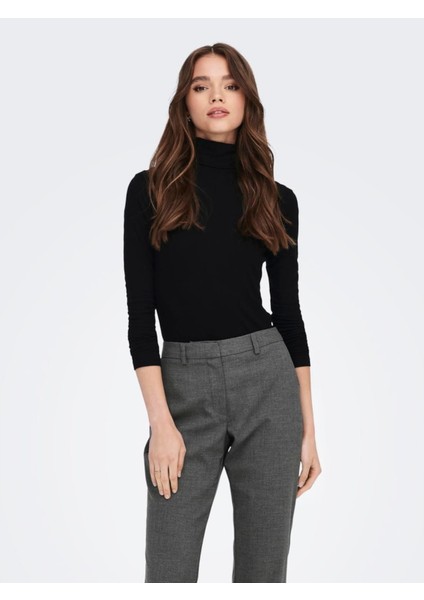 Onlsılle Roll Neck Top Jrs Noos Kadın Siyah T-Shirt - 15256046 fiyatları