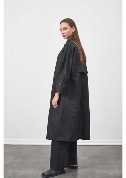 Oversize Trenchcoat Ceket Siyah indirimleri